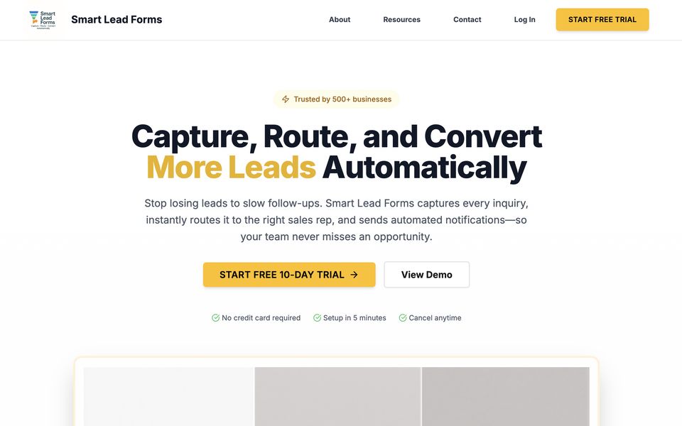 Smart Lead Forms app screen
